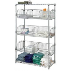 Quantum 1836BC6C Stationary Wire Basket Unit | Rugged Industrial Storage Quantum 1836BC6C Stationary Wire Basket Unit | Rugged Industrial Storage