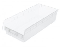Akro-Mils 30014 ShelfMax Hopper Front Bins – 6 Plastic Shelf Bins per Carton