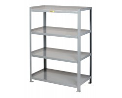 Little Giant 4SHC-2436-72 Heavy-Duty Welded Steel Shelving with 3-Sided Retaining Lips – 2000 lb Capacity per Shelf