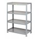 Little Giant 4SHC-1832-72 Heavy-Duty Welded Steel Shelving with 3-Sided Retaining Lips – 2000 lb Capacity per Shelf