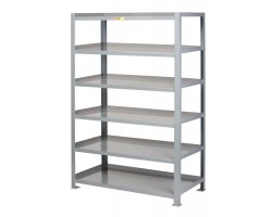 Little Giant 6SHC-1832-72 Heavy-Duty Welded Steel Shelving with 3-Sided Retaining Lips – 2000 lb Capacity per Shelf