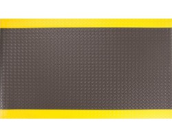 Apache Mills Black/Yellow Anti-Fatigue Diamond Deluxe Soft Foot Mats - 2x60