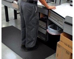 Apache Mills Black Anti-Fatigue Diamond Deluxe Soft Foot Mats - 3x5