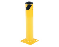 Vestil BOL-24-4.5 Safety Steel Bollard, 24 Inch High, 4-1/2 Inch OD, Base Plate Mount