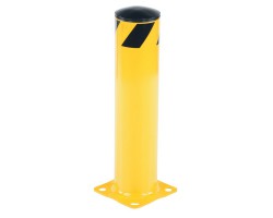 Vestil BOL-24-5.5 Safety Steel Bollard, 24 Inch High, 5-1/2 Inch OD, Base Plate Mount