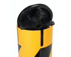 Vestil BOL-JK-36-5.5 Chain Slots Steel Bollard, 36 Inch High, 5.5 Inch Dia, Safety Yellow