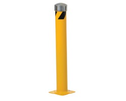 Vestil BOL-JKS-36-4.5 Steel Chain Slots Bollard, 36 Inch High, 4.5 Inch Dia, Steel Cap with 4 Chain Slots, Safety Yellow