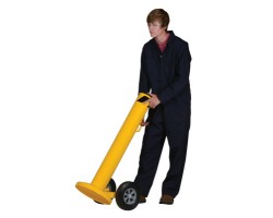 Vestil BOL-MB-42-5.5 Movable Steel Safety Yellow Bollard | 10 Inch Casters