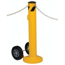 Vestil BOL-MB-JK-42-5.5 Safety Yellow Steel Movable Bollard with Chain Slots | 42 Inch High Vestil BOL-MB-JK-42-5.5 Safety Yellow Steel Movable Bollard with Chain Slots | 42 Inch High