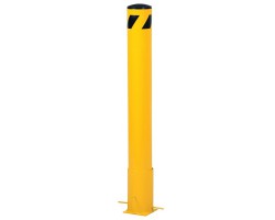 Vestil BOL-R-36-5.5 Safety Yellow Removable Steel Bollard with Concrete-In Sleeve, 46-3/4 Inch Overall Heigh