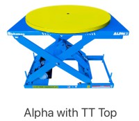 Bishamon ALPHA Electric Hydraulic Scissor Lift Tables with 43" Rotating Round Top