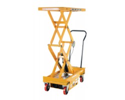 Vestil CART-1000D-DC Battery Powered Hydraulic Lift Cart – 1,000 lb Capacity, Double Scissor, Push-Button Lift