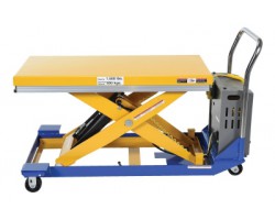 Vestil CART-24-15-DC Battery Powered Scissor Lift Cart with 1,500 lb Capacity | 24" x 48" Platform, 12V DC Lift
