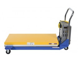 Vestil CART-24-15-DC Battery Powered Scissor Lift Cart with 1,500 lb Capacity | 24" x 48" Platform, 12V DC Lift