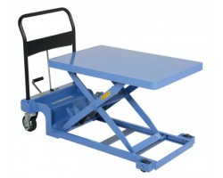 Vestil CART-900-LP Low-Profile Manual Scissor Lift Cart with 900 lb Capacity and Two-Speed Foot Pump
