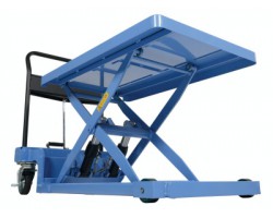 Vestil CART-900-LP Low-Profile Manual Scissor Lift Cart with 900 lb Capacity and Two-Speed Foot Pump