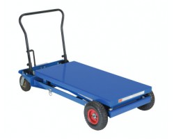 Vestil CART-PN-1000 Rough Terrain Scissor Lift Cart with 1,000 lb Capacity | 24" x 48" Platform