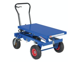 Vestil CART-PN-1500 Rough Terrain Elevating Scissor Lift Cart with 1,500 lb Capacity | Hydraulic Foot Pump