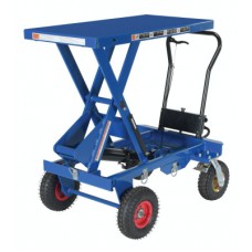 Vestil CART-PN-1500 Rough Terrain Elevating Scissor Lift Cart with 1,500 lb Capacity | Hydraulic Foot Pump