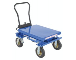 Vestil CART-PN-400 Rough Terrain Scissor Lift Cart with 400 lb Capacity | Pneumatic Tires, Hydraulic Foot Pump