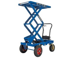 Vestil CART-PN-600-D Rough Terrain Elevating Lift Cart with 600 lb Capacity | Extended Lift Height, Pneumatic Tires