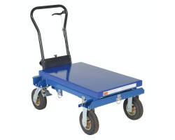 Vestil CART-PN-600 Rough Terrain Elevating Lift Cart with 600 lb Capacity | Pneumatic Tires, Hydraulic Foot Pump