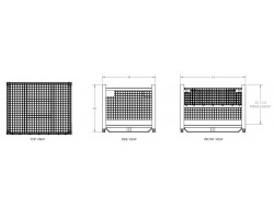 Davco GM-5131 Rigid Single Gate Wire Mesh Bulk Bin | Heavy-Duty Steel Storage Container