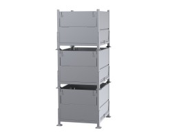 Davco Collapsible Sheet Metal Bulk Container KD2GS-01 | Heavy-Duty Foldable Storage Bin