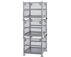 Davco Collapsible Wire Mesh Steel Bin KD2GW-01 | Foldable Industrial Wire Container