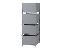 Davco Collapsible Sheet Metal Bulk Container KDS-01 | Foldable Industrial Steel Bin