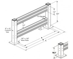 Handle-It Heavy Duty Corner Single Rail Column - CSC-1