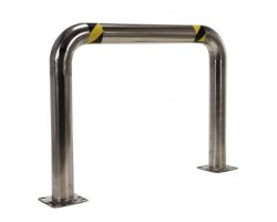 Vestil High Profile Stainless Steel Machine Guard | 48 in Bollard, 36 in H, 4-1/2 in OD | HPRO-SS-48-36-4