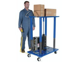 Vestil Battery Powered Hydraulic Post Table with 2,000 lb Capacity | HT-20-2436-DC