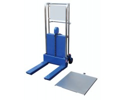 Vestil HYD-5 Hefti-Lift Manual Hydraulic Stacker with 880 lb Capacity | Foot Pump Lift