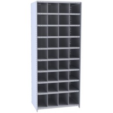 Hallowell 5527-12 Hi-Tech Metal Bin Shelving Starter Unit – 36” W x 12” D x 87” H, 36 Openings (32 @ 9”x9”, 4 @ 9”x12”) Hallowell 5527-12 Hi-Tech Metal Bin Shelving Starter Unit – 36” W x 12” D x 87” H, 36 Openings (32 @ 9”x9”, 4 @ 9”x12”)