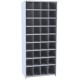 Hallowell 5527-18 Hi-Tech Metal Bin Shelving Starter Unit – 36” W x 18” D x 87” H, 36 Openings (32 @ 9”x9”, 4 @ 9”x12”)