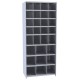 Hallowell 5531-18 Hi-Tech Metal Bin Starter Shelving – 36"W x 18"D x 87"H, 29 Bin Openings