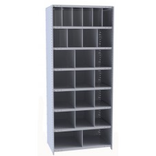 Hallowell 5534-12 Hi-Tech Metal Bin Starter Shelving – 36"W x 12"D x 87"H, 24 Bin Openings Hallowell 5534-12 Hi-Tech Metal Bin Starter Shelving – 36"W x 12"D x 87"H, 24 Bin Openings