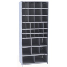 Hallowell 5535-12 Hi-Tech Metal Bin Starter Shelving – 36"W x 12"D x 87"H, 38 Bin Openings Hallowell 5535-12 Hi-Tech Metal Bin Starter Shelving – 36"W x 12"D x 87"H, 38 Bin Openings