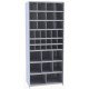 Hallowell 5535-18 Hi-Tech Metal Bin Starter Shelving – 36"W x 18"D x 87"H, 38 Bin Openings