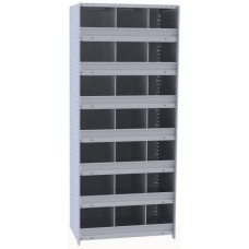 Hallowell 5536-12 Hi-Tech Metal Bin Starter Shelving – 36"W x 12"D x 87"H, 21 Bin Openings with 3" Front Lips Hallowell 5536-12 Hi-Tech Metal Bin Starter Shelving – 36"W x 12"D x 87"H, 21 Bin Openings with 3" Front Lips