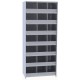 Hallowell 5536-18 Hi-Tech Metal Bin Starter Shelving – 36"W x 18"D x 87"H, 21 Bin Openings with 3" Front Lip
