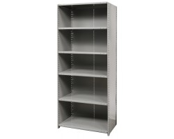 Hallowell 4521-12 Hi-Tech Closed Starter Warehouse Shelving – 36"W x 12"D x 87"H, 6 Shelves, 500 lb/Shelf, with Side & Back Panels
