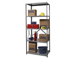 Hallowell 4510-12 Boltless Hi-Tech Open Starter Shelving – 36"W x 12"D x 87"H, 5 Shelves, 500 lb Capacity per Shelf