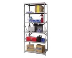 Hallowell 4511-12 Hi-Tech Stockroom Boltless Shelving – 36"W x 12"D x 87"H, 6 Shelves, 500 lb Capacity per Shelf