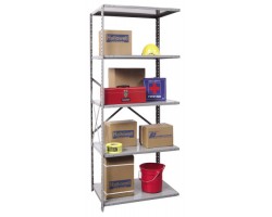Hallowell A7510-12 Hi-Tech Stockroom Shelving Add-On Unit | 36"W x 12"D x 87"H | 5 Shelves | 1,100 lb Capacity