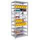 Hallowell 451C-12PL-AM Boltless MedSafe Antimicrobial Starter Shelving – 36"W x 12"D x 87"H, 11 Shelves, 500 lb/Shelf, Platinum (711)