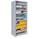 Hallowell 452C-12PL-AM Boltless MedSafe Antimicrobial Closed Starter Shelving – 36"W x 12"D x 87"H, 11 Shelves, 500 lb/Shelf, Platinum (711)