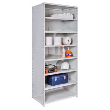 Hallowell 4523-12PL-AM Boltless MedSafe Antimicrobial Closed Starter Shelving – 36"W x 12"D x 87"H, 8 Shelves, 500 lb/Shelf, Platinum (711) Hallowell 4523-12PL-AM Boltless MedSafe Antimicrobial Closed Starter Shelving – 36"W x 12"D x 87"H, 8 Shelves, 500 lb/Shelf, Platinum (711)