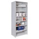 Hallowell 4523-18PL-AM Boltless MedSafe Antimicrobial Closed Starter Shelving – 36"W x 18"D x 87"H, 8 Shelves, 500 lb/Shelf, Platinum (711)
